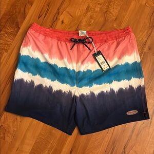 NWT Vineyard Vines Pink and Blue Swim Trunks Tie-Dye Style